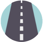 Divided road